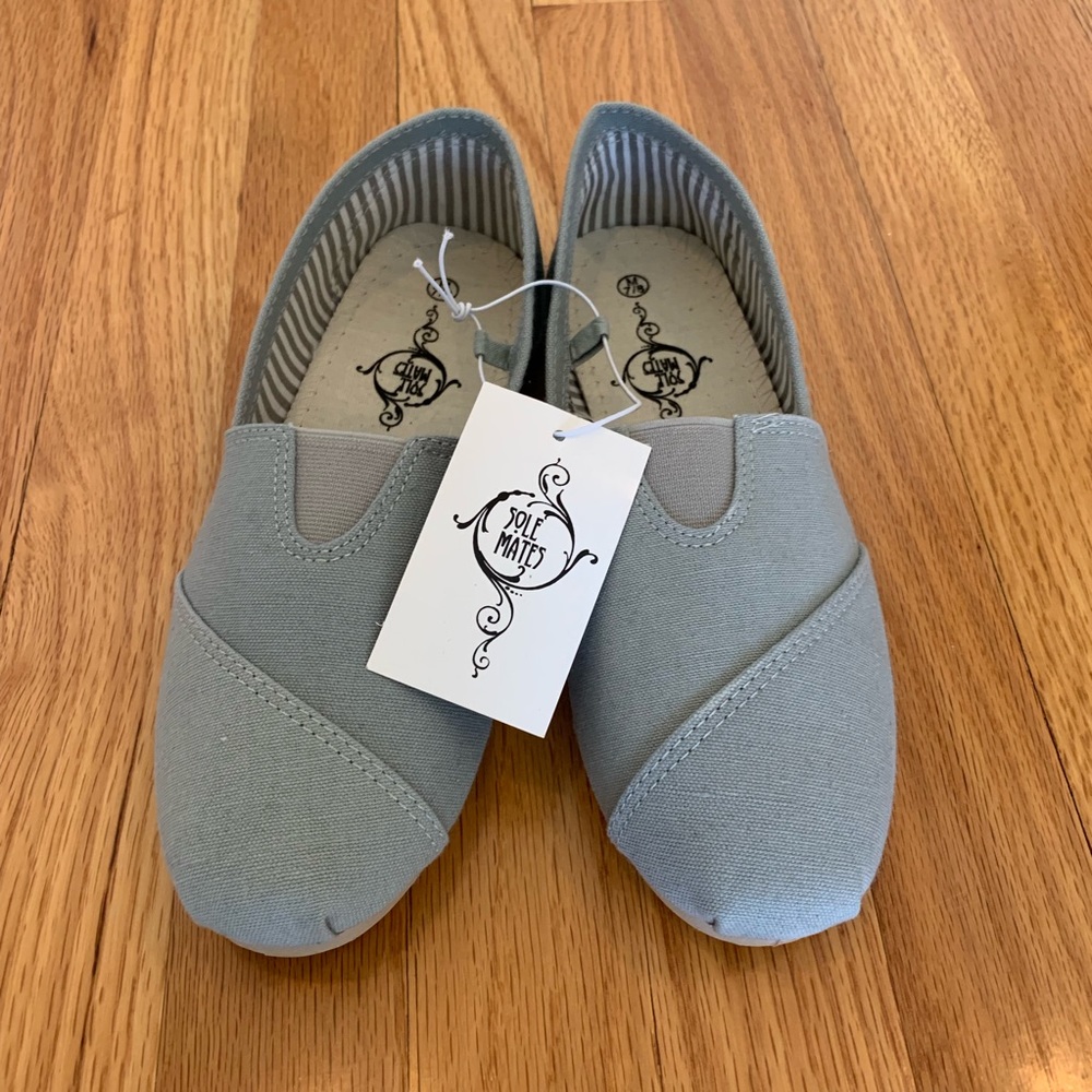 NEW! Gray Canvas Slip-Ons